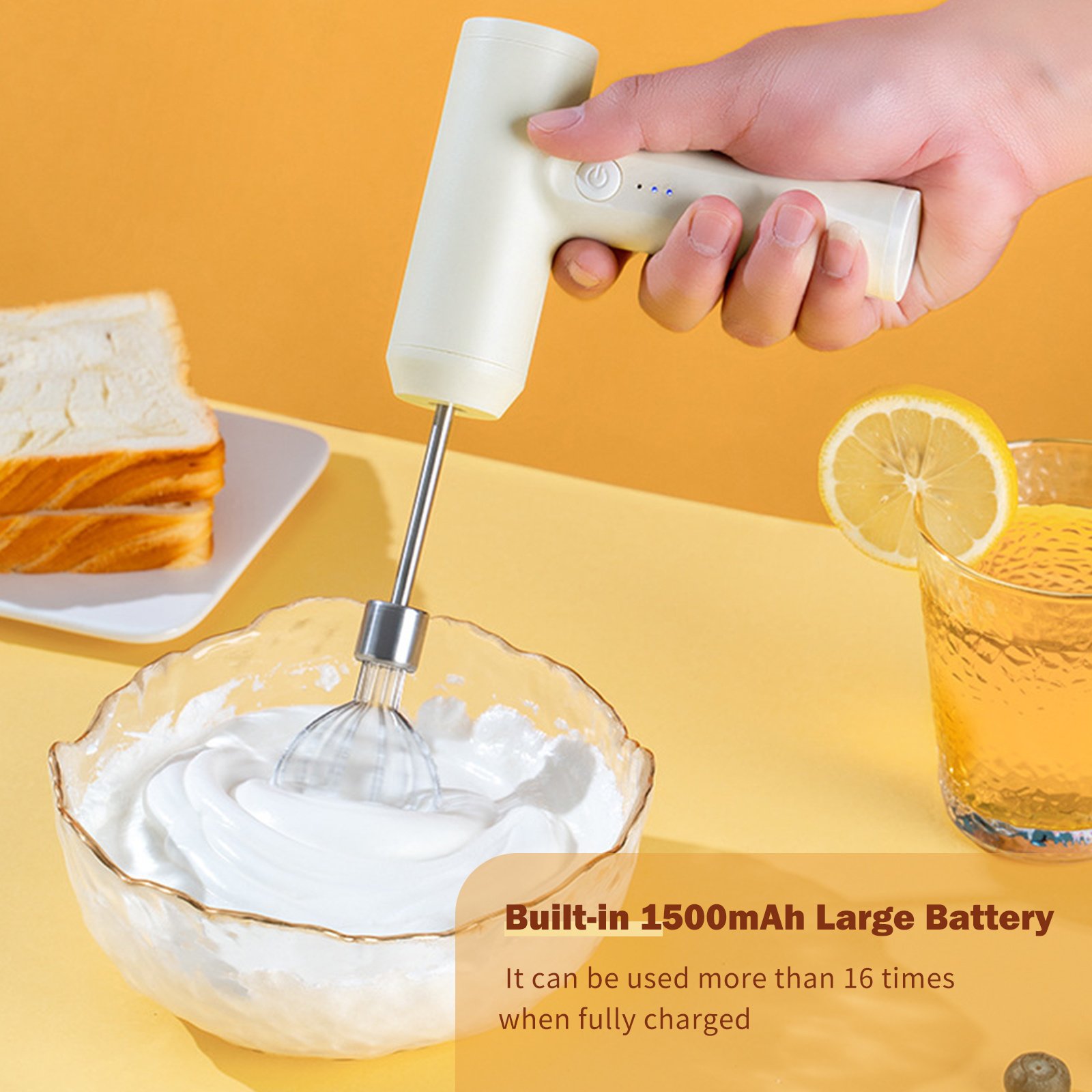 Electric Egg Beater With 2 Wire Beaters Portable Food Blender Whisk 3 Speeds Handheld Food Mixer ,USB Rechargeable Handheld Egg Beater Electric Egg Beater With 2 Wire Beaters Portable Food Blender Whisk 3 Speeds Handheld Food Mixer ,USB Rechargeable Handheld Egg Beater