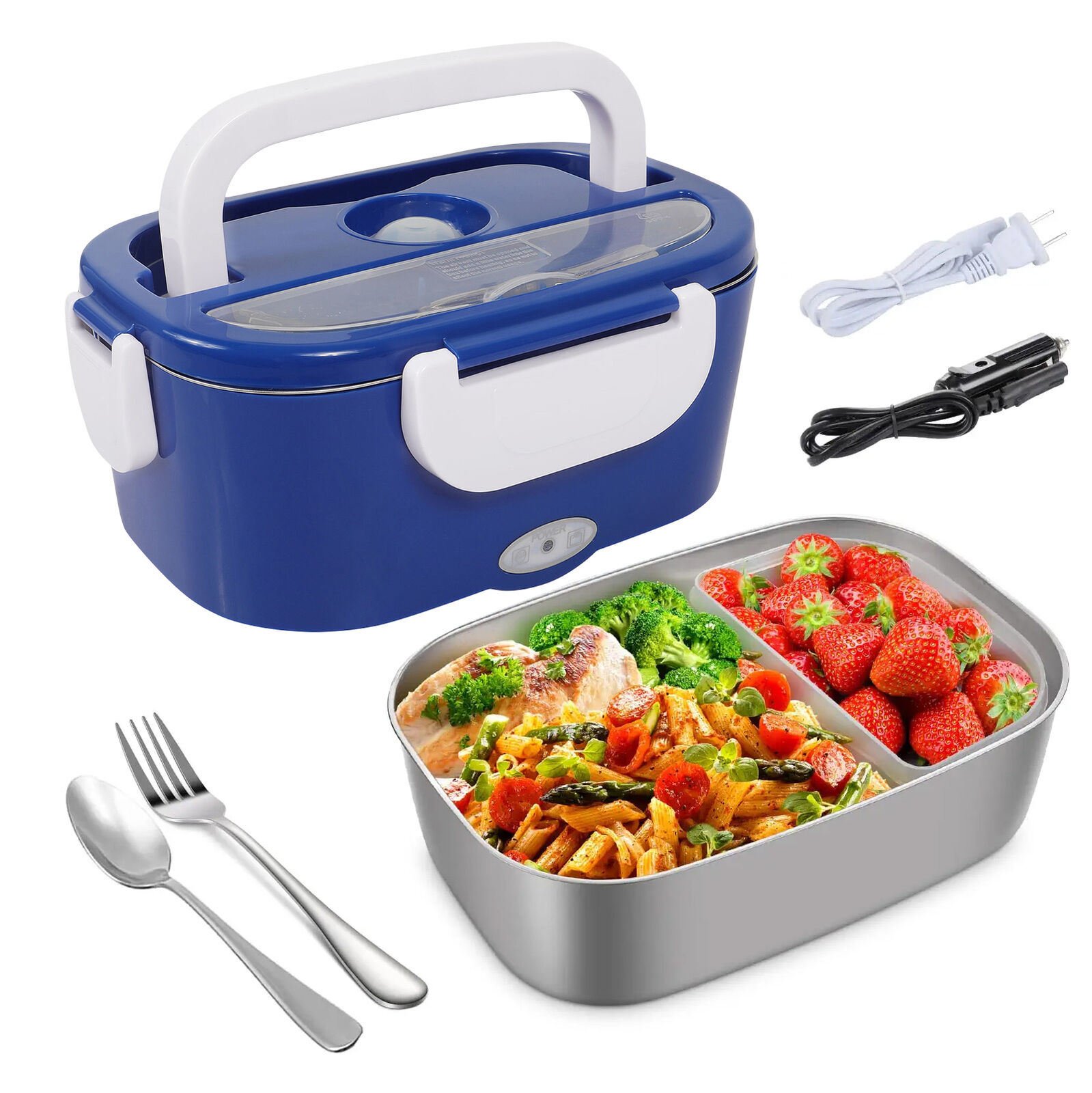 1.5L 110V/12V Electric Lunch Box Portable for Car Office Food Warmer Heater Container 40W 1.5L 110V/12V Electric Lunch Box Portable for Car Office Food Warmer Heater Container 40W